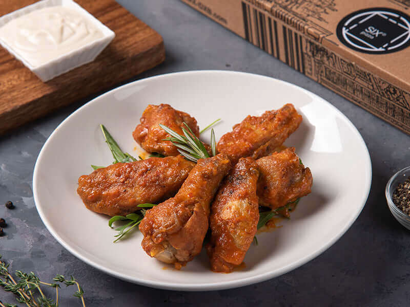 SiX Buffalo Chicken Wings with Blue Cheese Dip