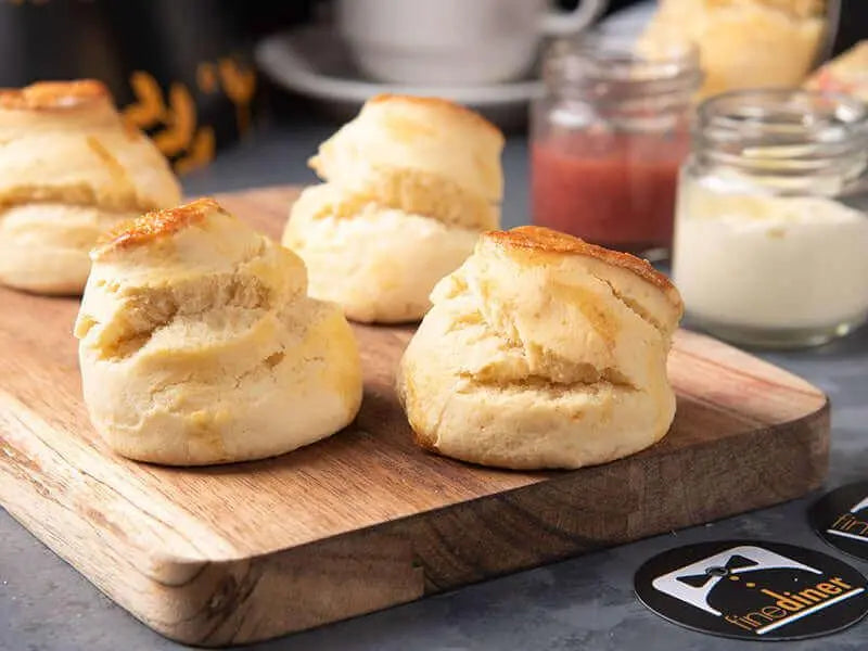 4x Freshly Baked Scones, Clotted Cream & Strawberry Jam - Fine Diner